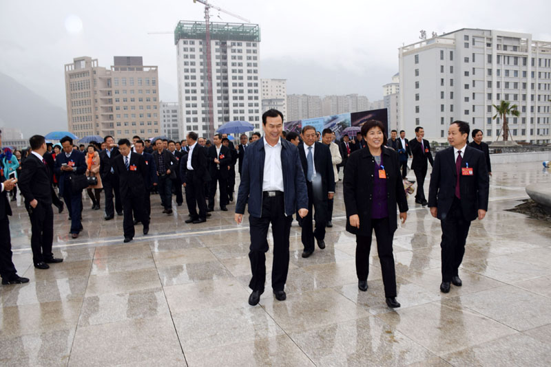 政協(xié)隴南市第四屆委員會(huì)第一次會(huì)議委員參觀階州廣場