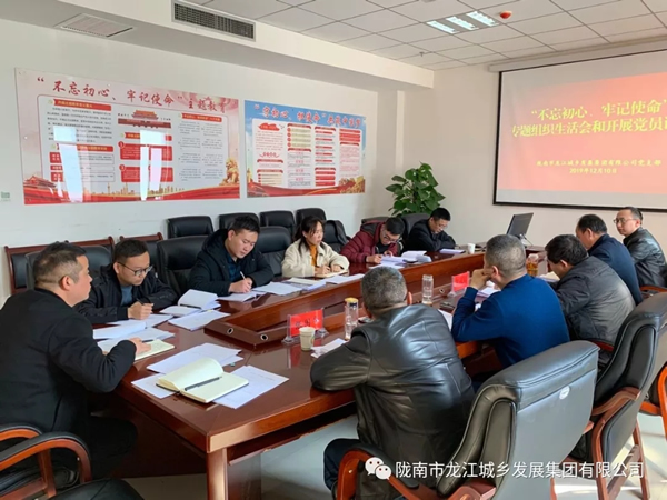 市龍江集團黨支部召開“不忘初心、牢記使命”專題組織生活會和民主評議黨員會議