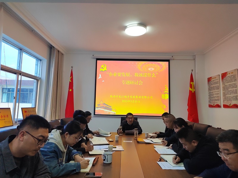 【“三抓三促”行動(dòng)進(jìn)行時(shí)】市龍江城鄉(xiāng)集團(tuán)開展“隴南要發(fā)展，我該謀什么”——圍繞“加快集團(tuán)公司高質(zhì)量發(fā)展，我該謀什么”專題研討